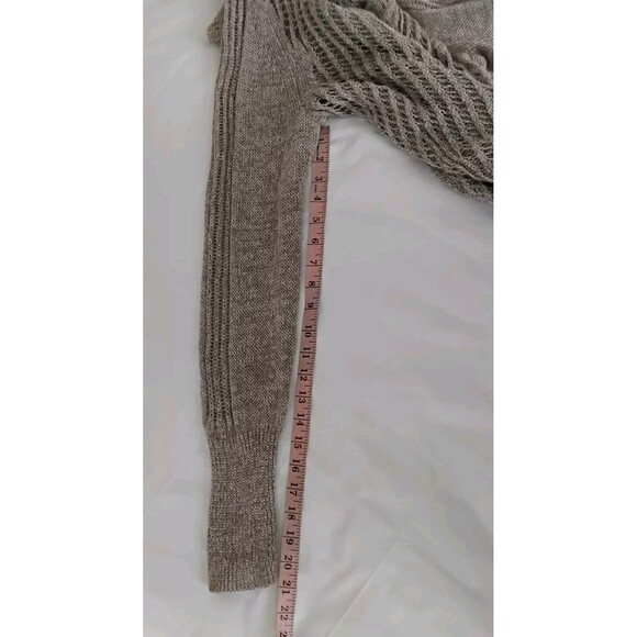 Simply Vera Wang Taupe Long Skeeve Knit Liene Cardigan Sweater Size XL - Picture 8 of 12